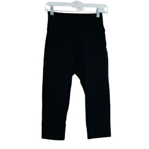 Ododos high rise capri leggings black pockets cropped women's size‎ Small